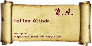 Melles Alinda névjegykártya